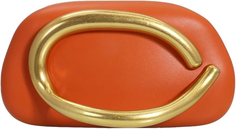 Tasysain Women PU Leather Metal Handle Handbag Trendy Commuting Compact Stone Purse Hand-held Causal Shoulder Clutch Bag - Image 1